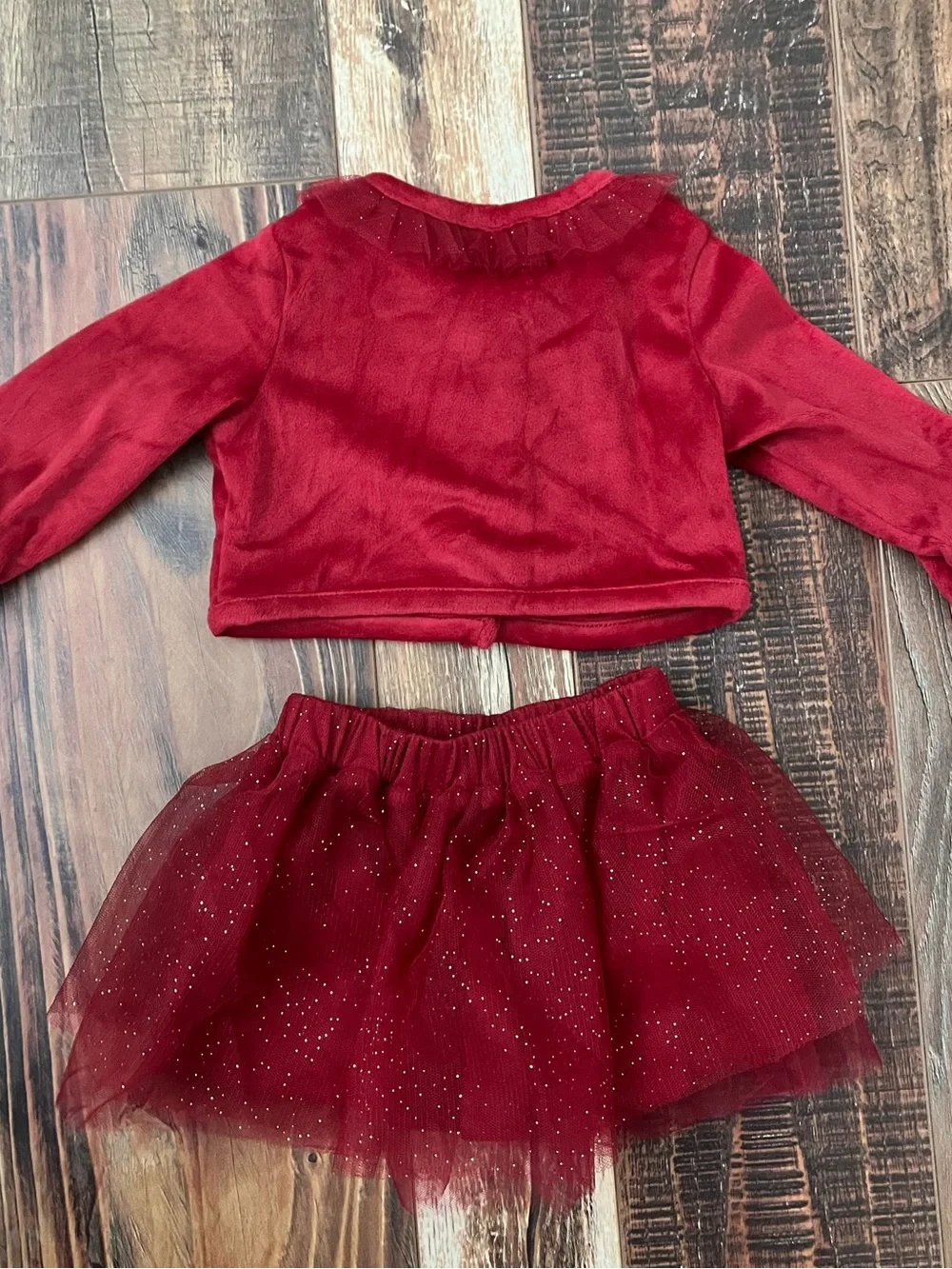 Holiday Red Velvet & Tulle Dress Set